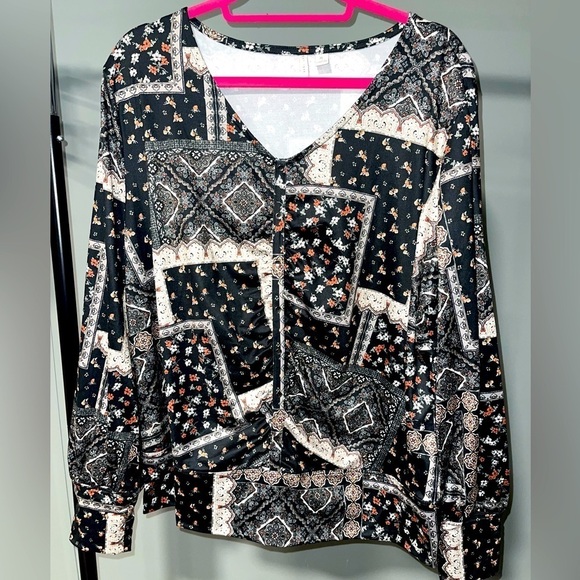 Cato Tops - Cato Long Sleeve Balloon Style Tunic Top
